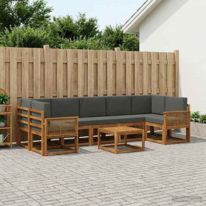Set de canapele de exterior 8 buc. Natural și Antracit