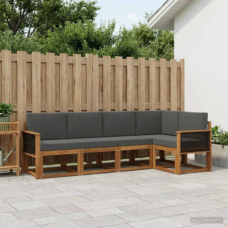 Set de canapele de exterior 5 buc. Natural și Antracit