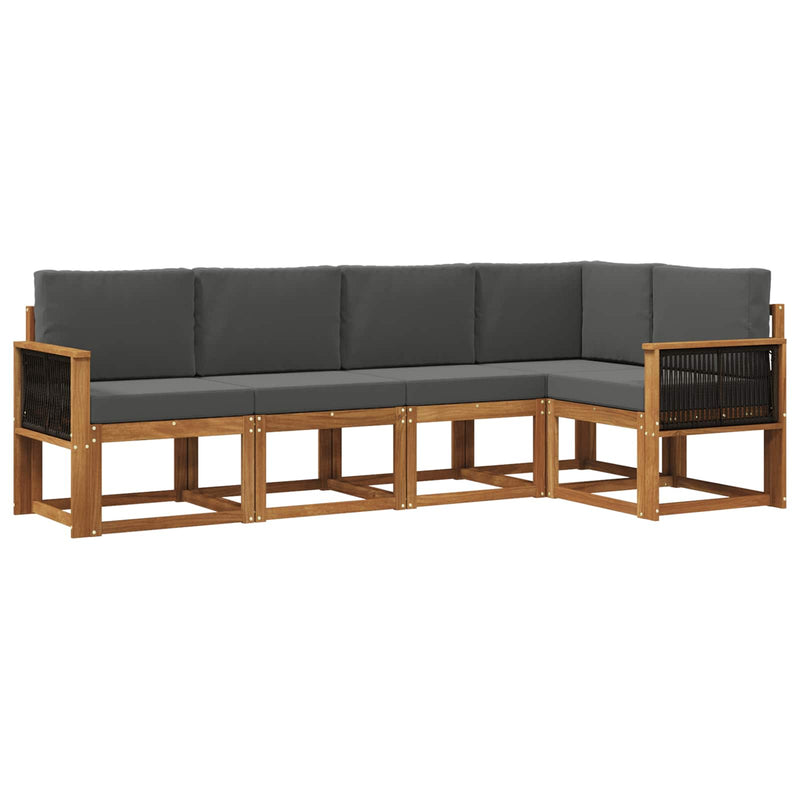 Set de canapele de exterior 5 buc. Natural și Antracit