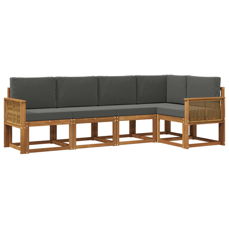 Set de canapele de exterior 5 buc. Natural și Antracit