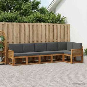 Set de canapele de exterior 6 buc. Natural și Antracit