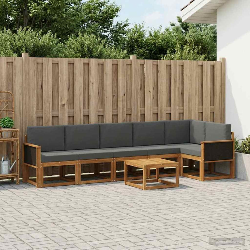 Set de canapele de exterior 7 buc. Natural și Antracit
