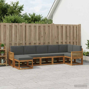 Set de canapele de exterior 7 buc. Natural și Antracit