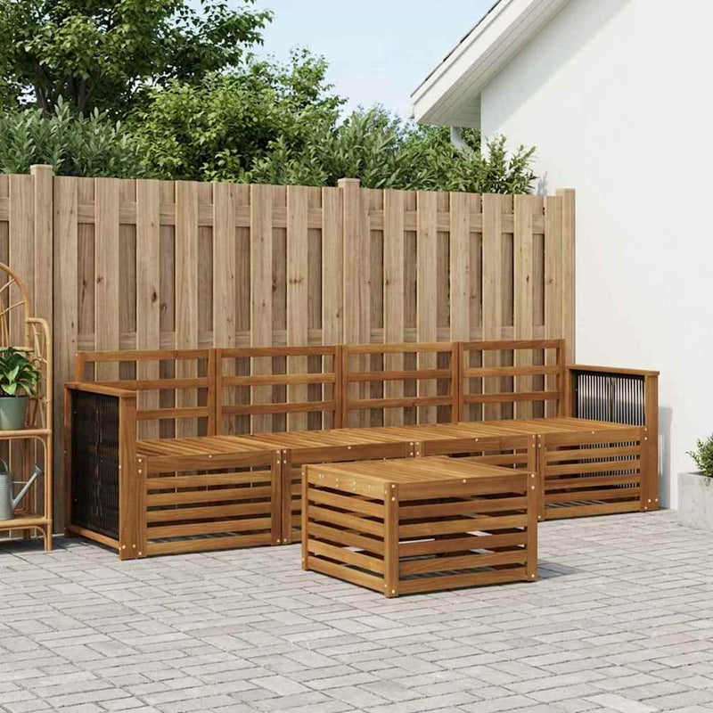 Set de canapele de exterior 5 buc. natural Lemn Solid de Acacia