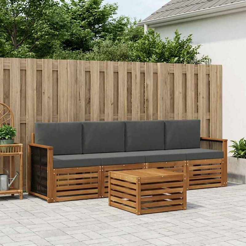 Set de canapele de exterior 5 buc. Natural și Antracit