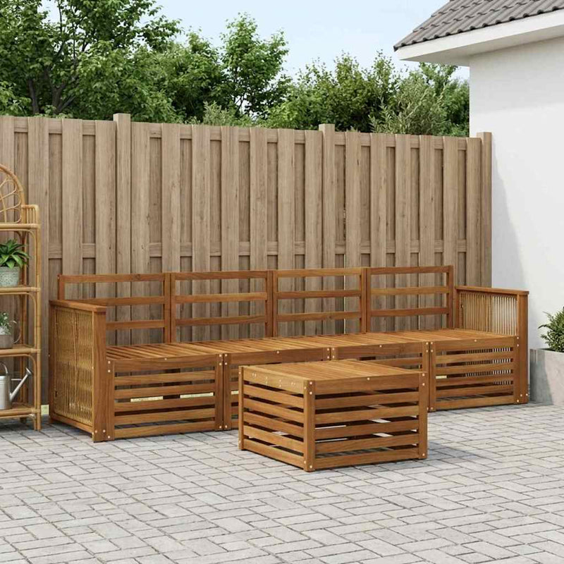 Set de canapele de exterior 5 buc. natural Lemn Solid de Acacia
