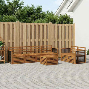 Set de canapele de exterior 7 buc. natural Lemn Solid de Acacia