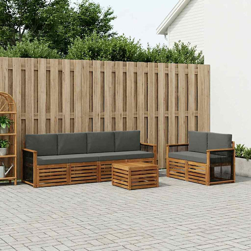 Set de canapele de exterior 7 buc. Natural și Antracit