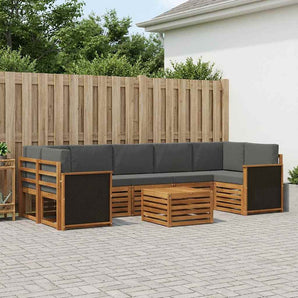 Set de canapele de exterior 8 buc. Natural și Antracit