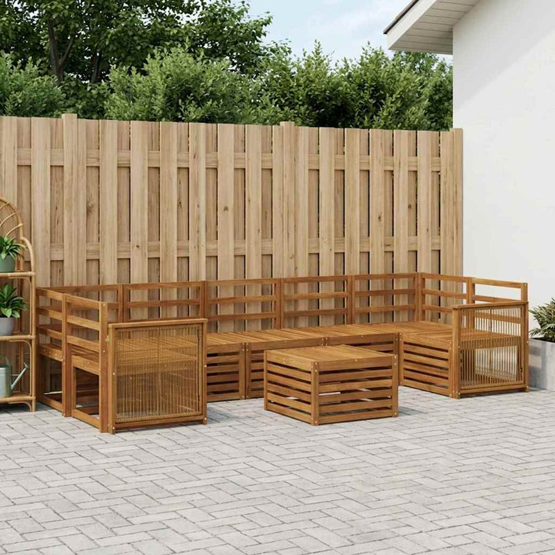 Set de canapele de exterior 8 buc. natural Lemn Solid de Acacia