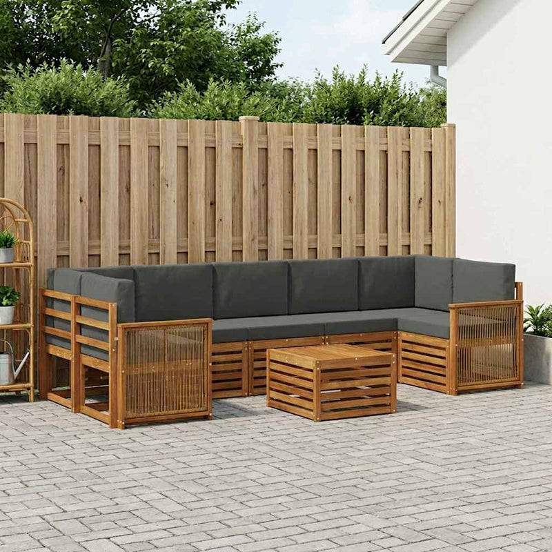 Set de canapele de exterior 8 buc. Natural și Antracit