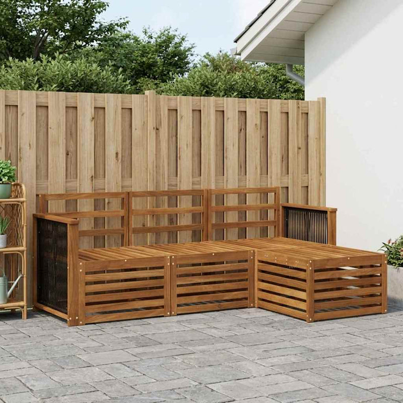 Set de canapele de exterior 4 buc. natural