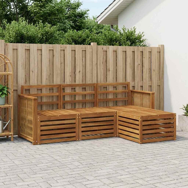 Set de canapele de exterior 4 buc. natural