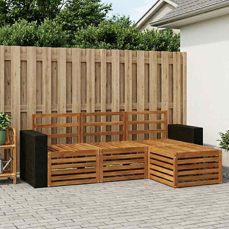 Set de canapele de exterior 4 buc. natural