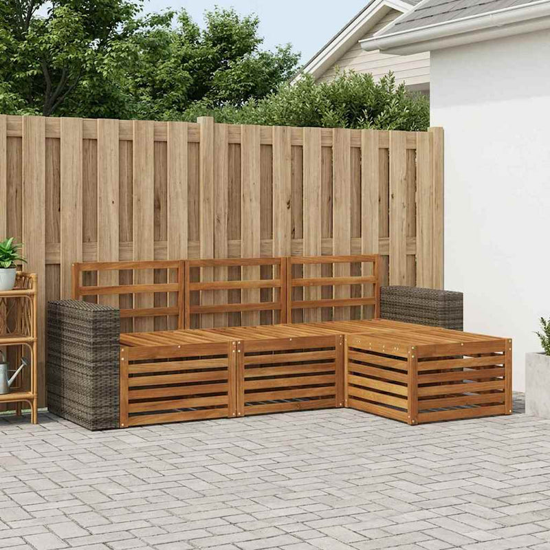 Set de canapele de exterior 4 buc. natural