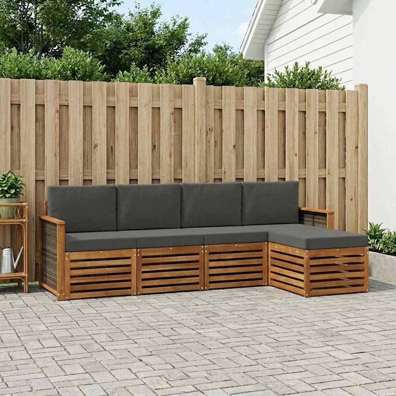 Set de canapele de exterior 5 buc. Natural și Antracit