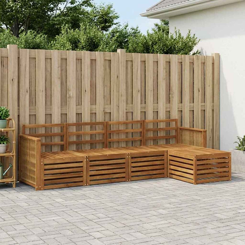 Set de canapele de exterior 5 buc. natural