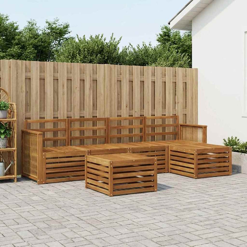 Set de canapele de exterior 6 buc. natural