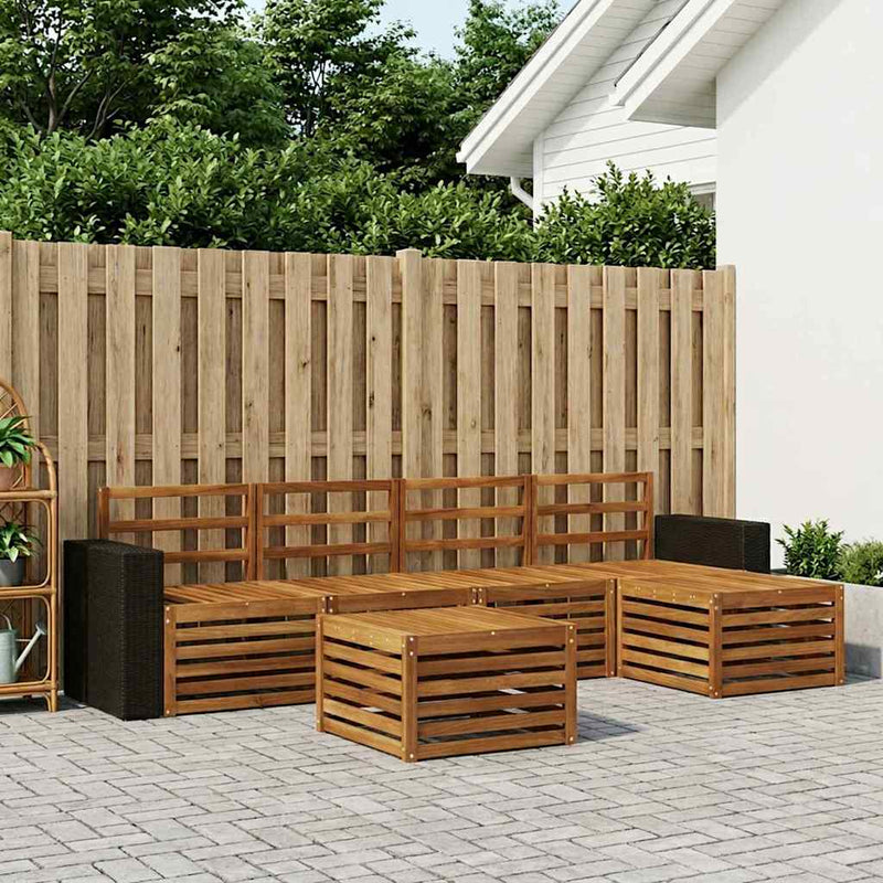 Set de canapele de exterior 6 buc. natural