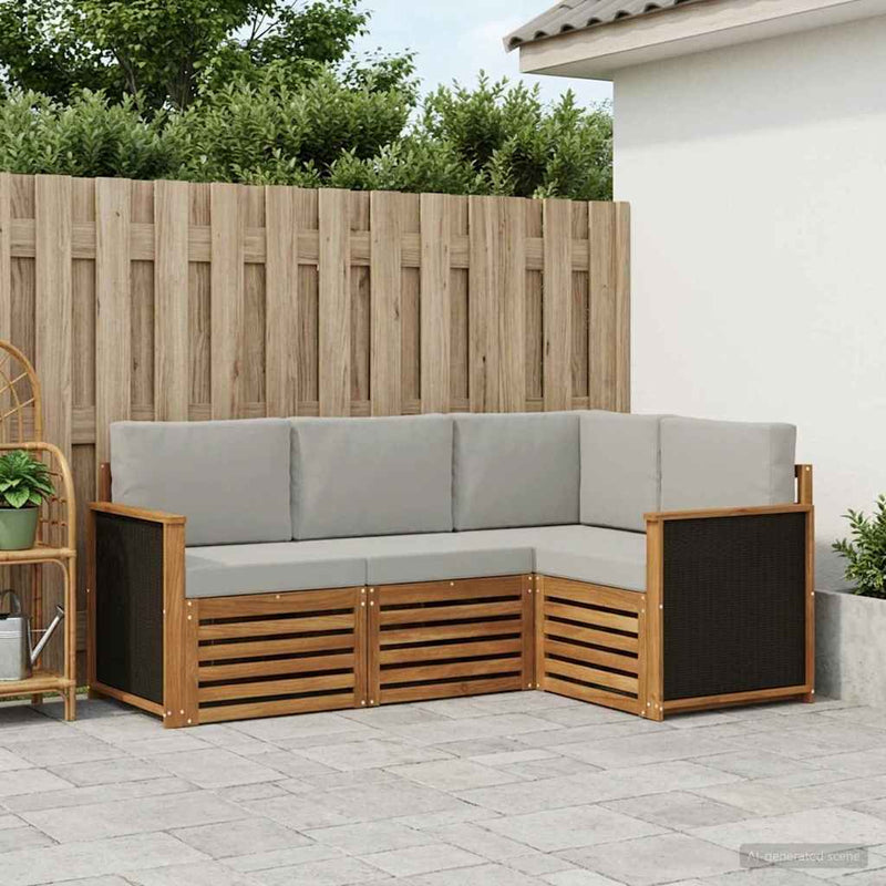 Set de canapele de exterior 4 buc. Poliester