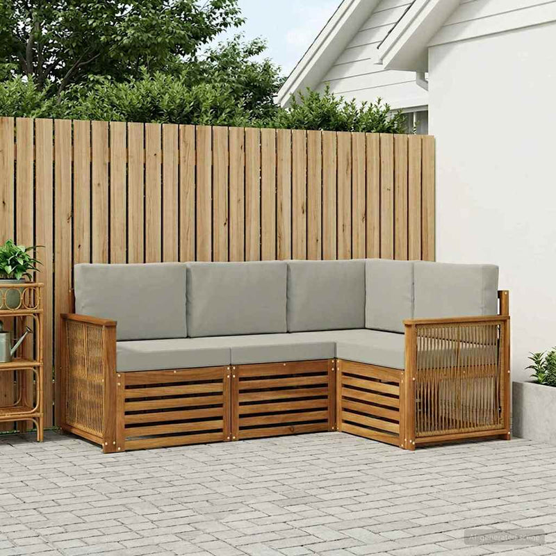 Set de canapele de exterior 4 buc. Poliester