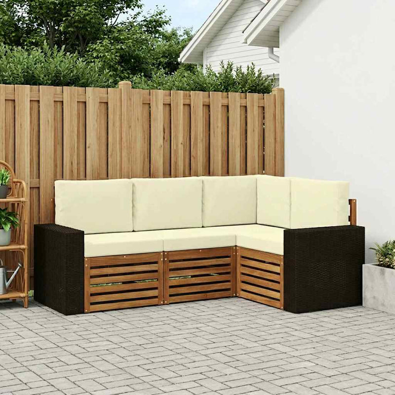 Set de canapele de exterior 4 buc. Poliester