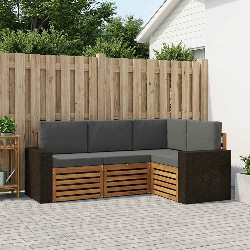 Set de canapele de exterior 4 buc. Poliester