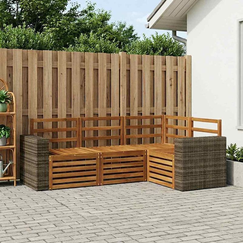 Set de canapele de exterior 4 buc. Poliester