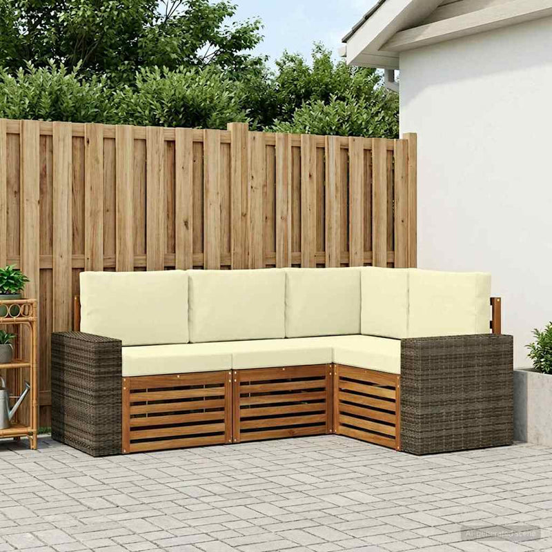 Set de canapele de exterior 4 buc. Poliester
