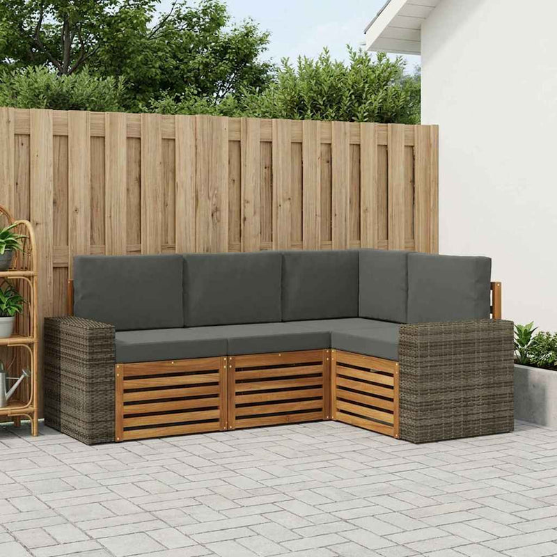Set de canapele de exterior 4 buc. Poliester