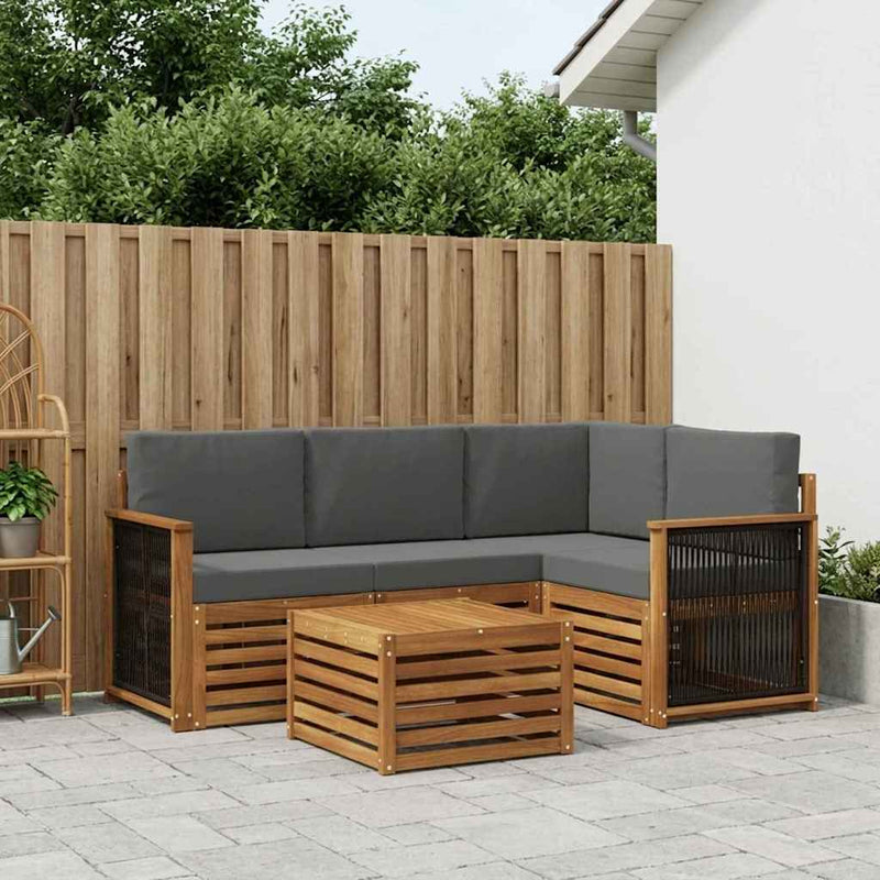 Set de canapele de exterior 5 buc. Natural și Antracit