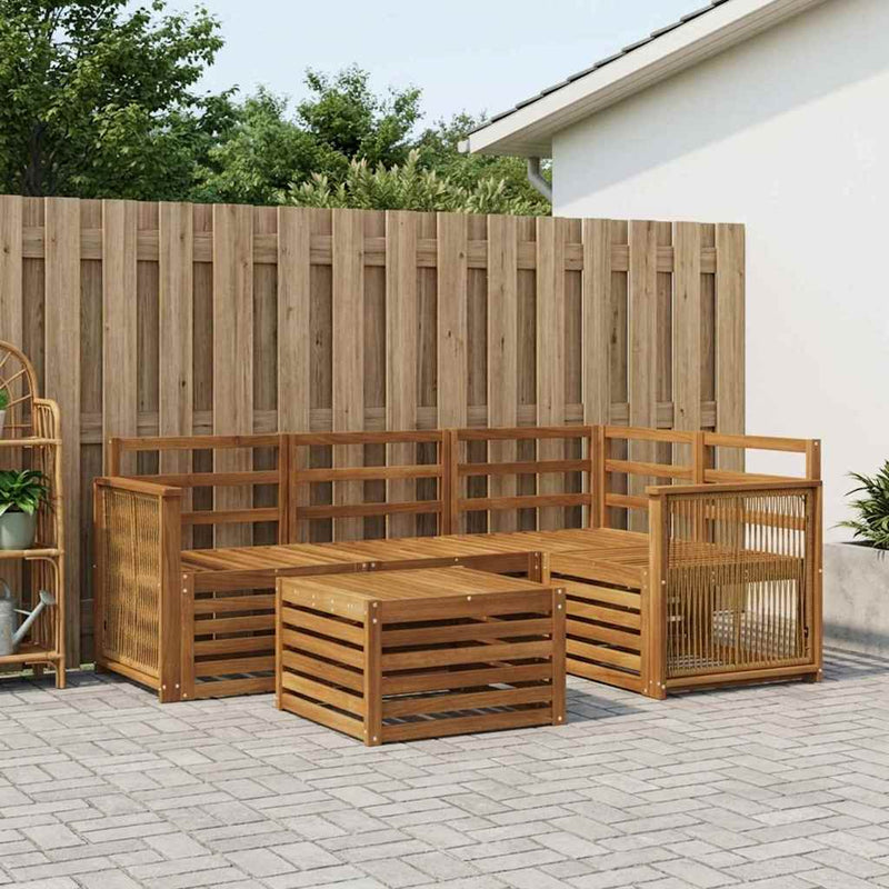 Set de canapele de exterior 5 buc. natural Poliester