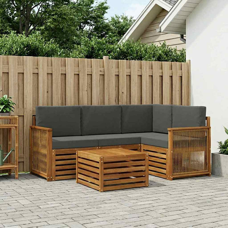 Set de canapele de exterior 5 buc. Natural și Antracit