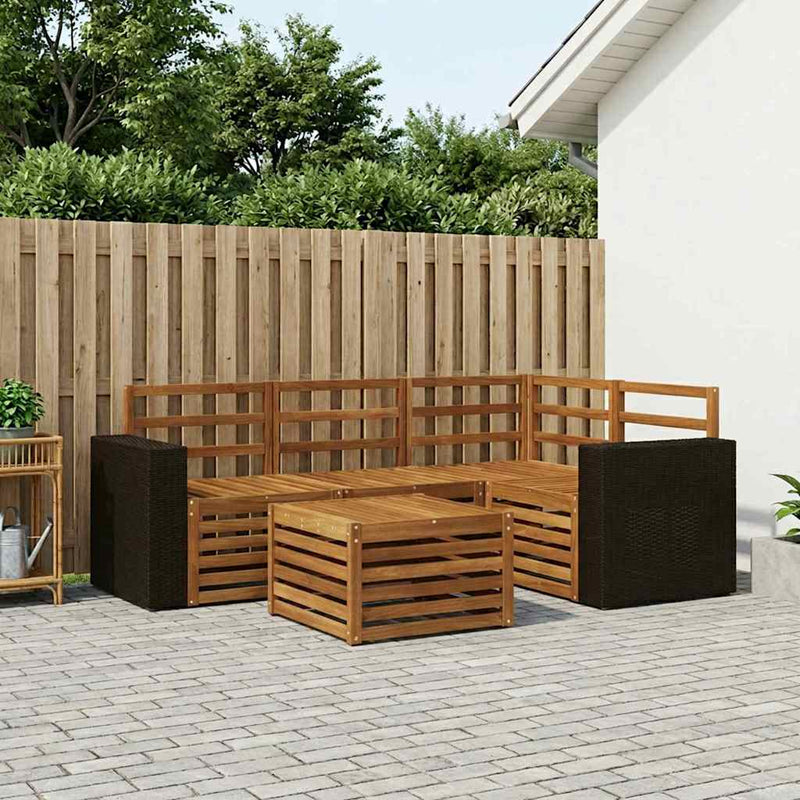 Set de canapele de exterior 5 buc. natural Poliester