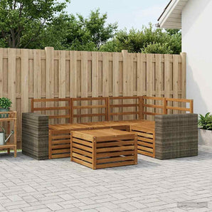 Set de canapele de exterior 5 buc. natural Poliester