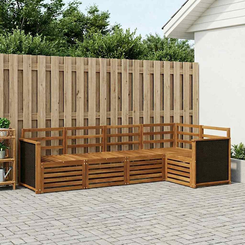 Set de canapele de exterior 4 buc. natural Lemn Solid de Acacia