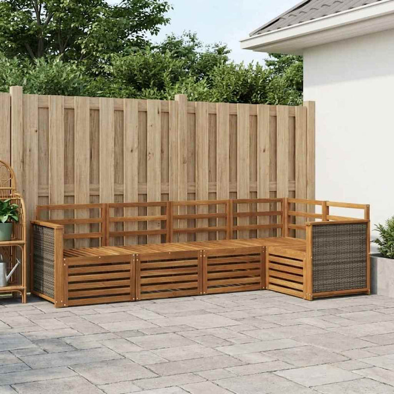 Set de canapele de exterior 4 buc. natural Lemn Solid de Acacia