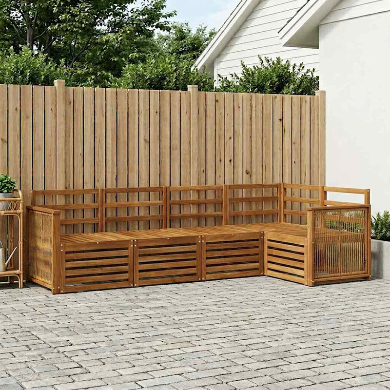 Set de canapele de exterior 4 buc. natural Lemn Solid de Acacia
