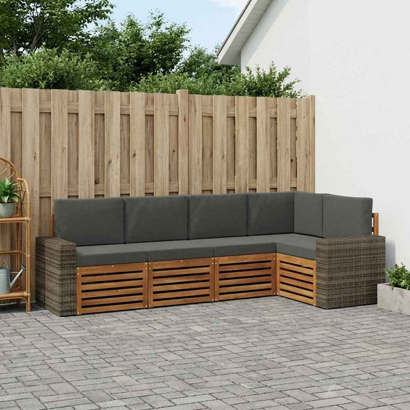Set de canapele de exterior 5 buc. Natural și Antracit