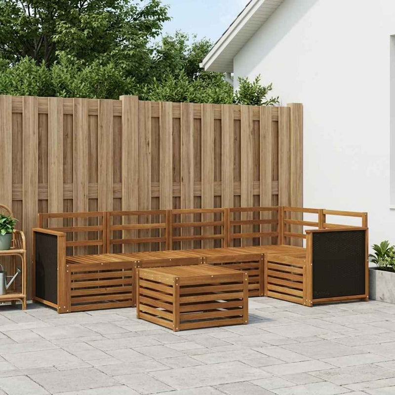 Set de canapele de exterior 5 buc. natural Lemn Solid de Acacia