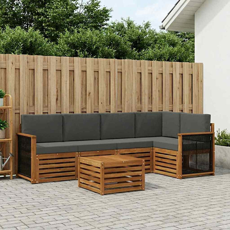 Set de canapele de exterior 5 buc. Natural și Antracit