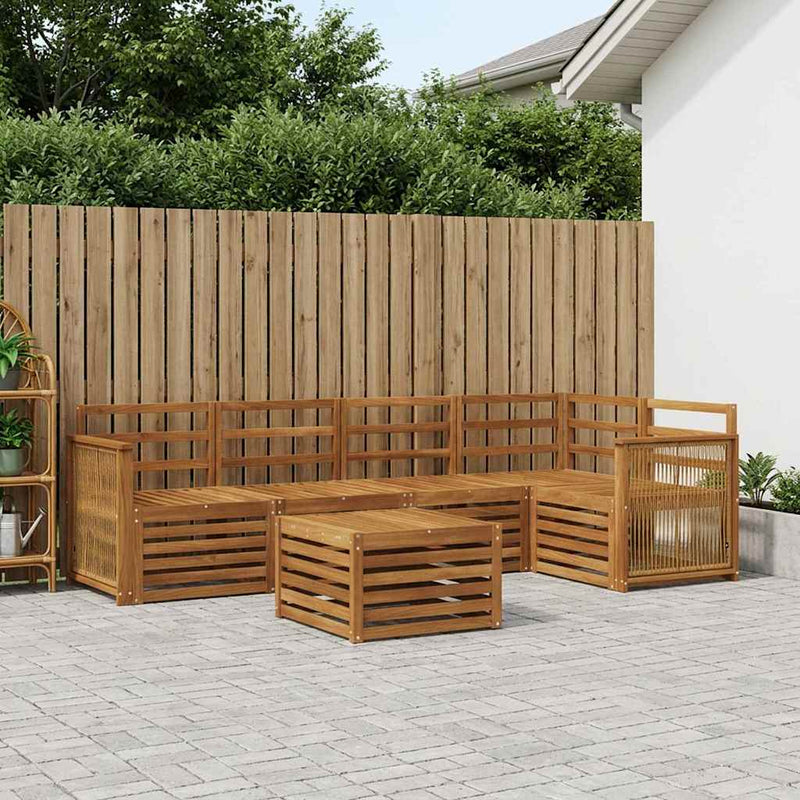 Set de canapele de exterior 5 buc. natural Lemn Solid de Acacia