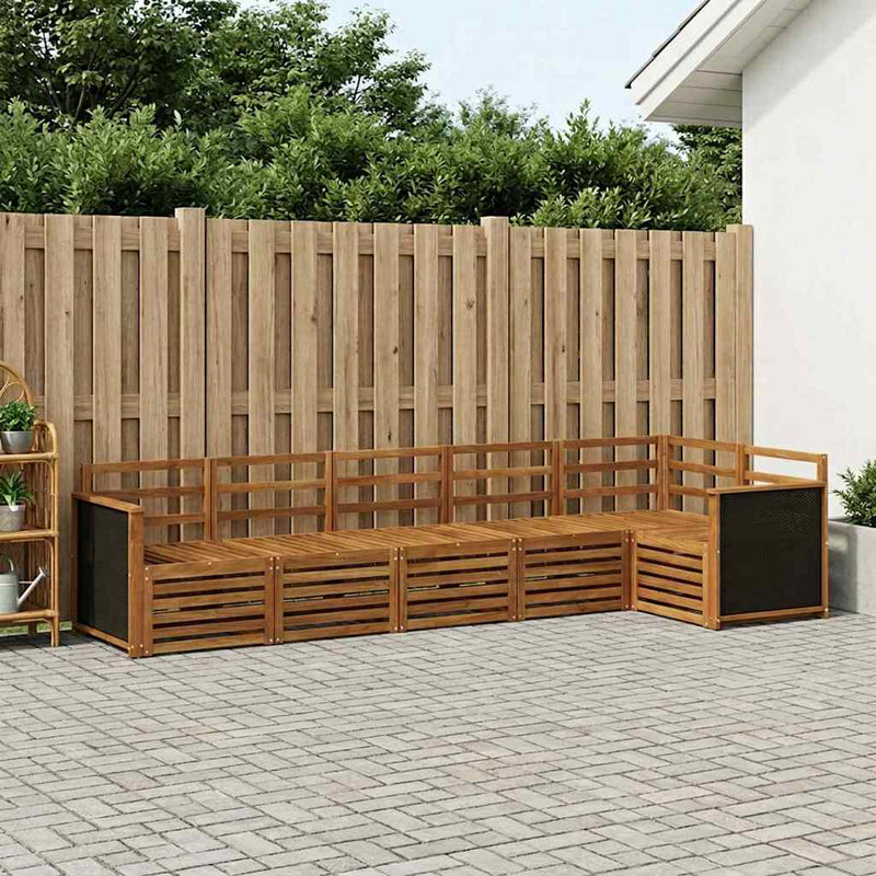 Set de canapele de exterior 5 buc. natural Lemn Solid de Acacia