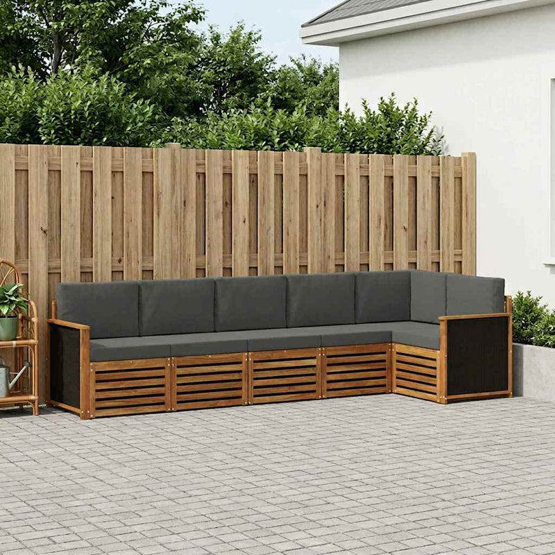 Set de canapele de exterior 5 buc. Natural și Antracit