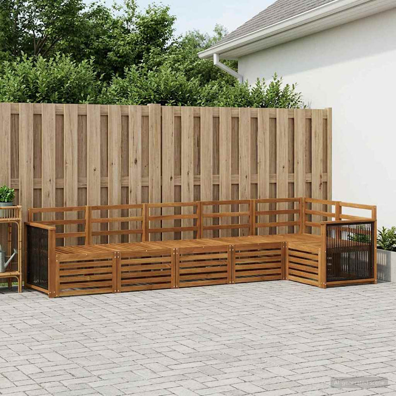 Set de canapele de exterior 5 buc. natural Lemn Solid de Acacia