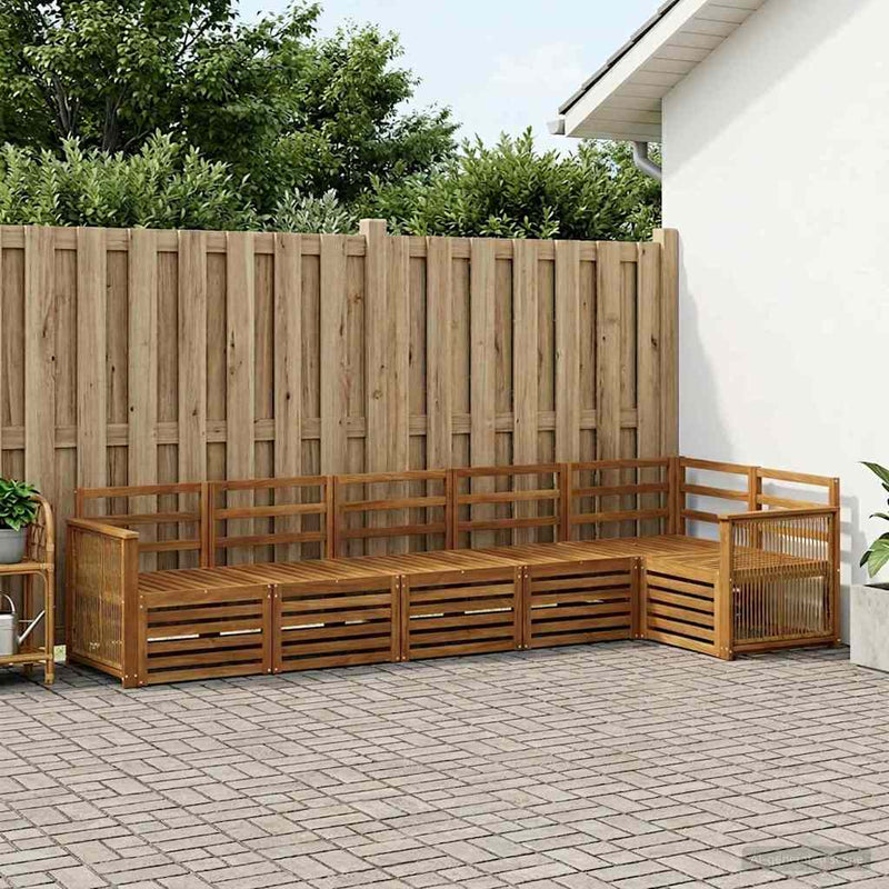 Set de canapele de exterior 5 buc. natural Lemn Solid de Acacia