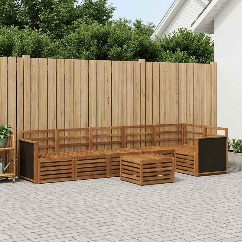 Set de canapele de exterior 6 buc. natural Lemn Solid de Acacia