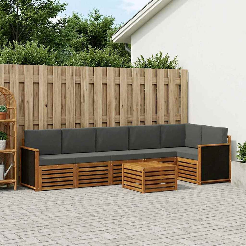 Set de canapele de exterior 6 buc. Natural și Antracit