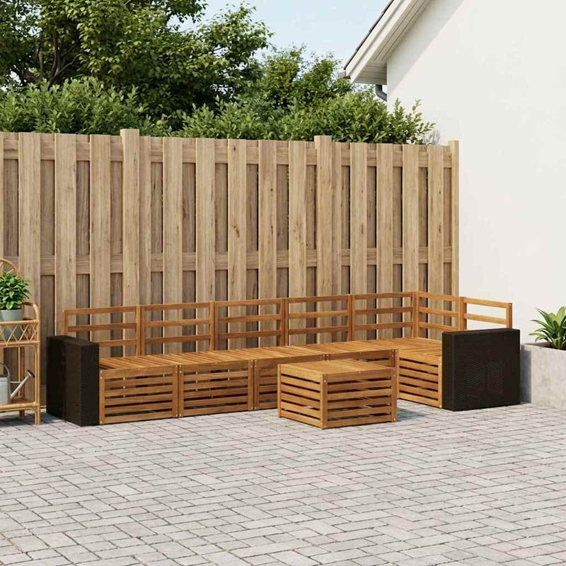 Set de canapele de exterior 7 buc. natural Poliester