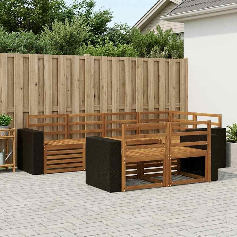 Set de canapele de exterior 7 buc. natural Poliester